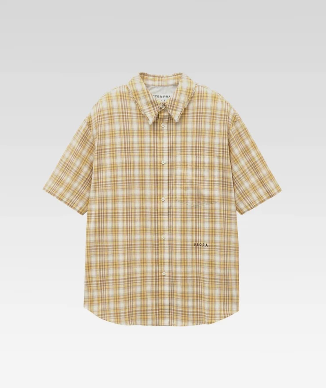 애프터프레이 체크 하프 셔츠 옐로우 L 상품이미지1