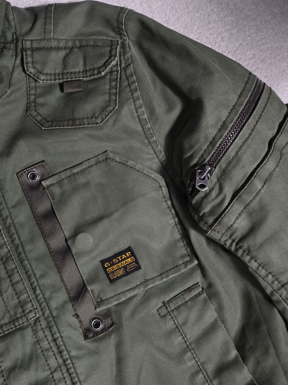 G-STAR RAW 지스타로우 카키색 후드 봄버 자켓 S 상품이미지3