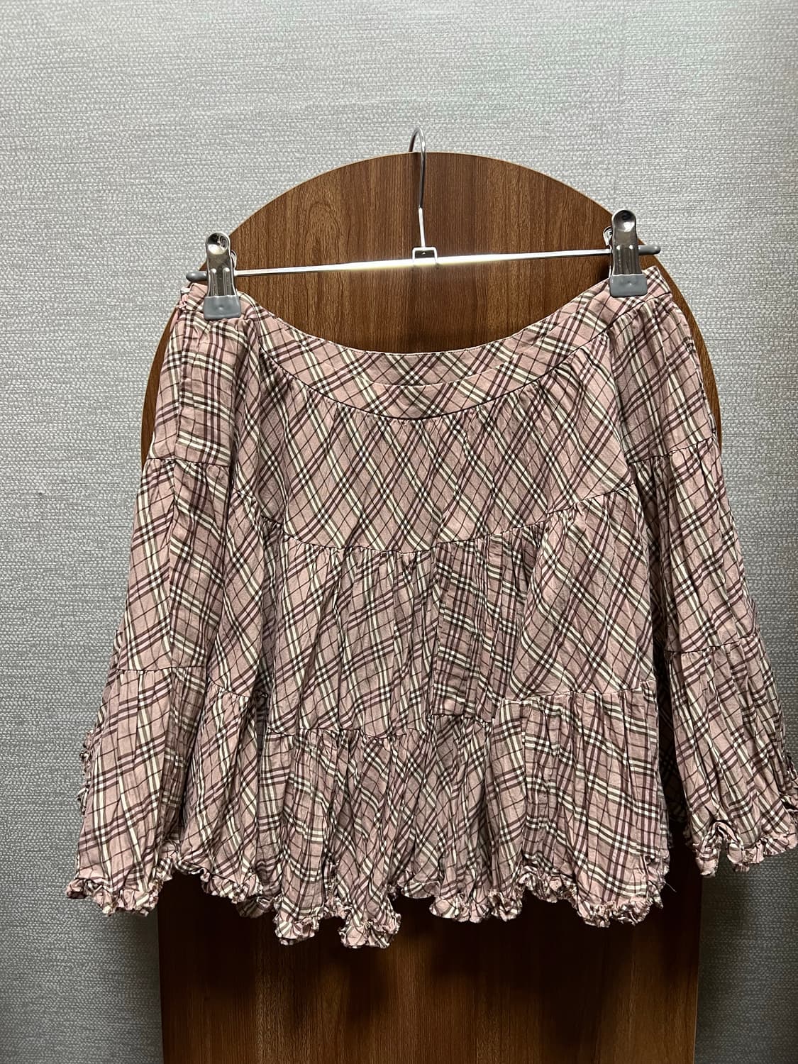 버버리 블루라벨 핑크체크 스커트 상품이미지2