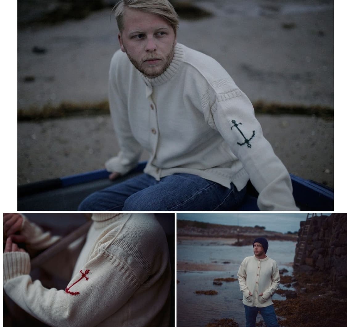 건지울른스 in 영국 양모 피셔맨 버튼 가디건 40size 상품이미지10