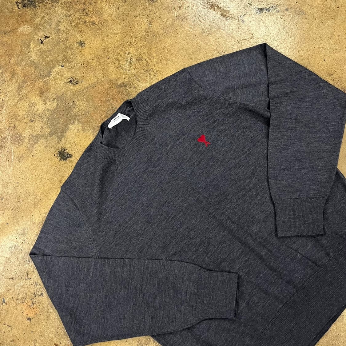 [정품/XL] 아미 스몰 하트 로고 니트 그레이 b19 상품이미지1