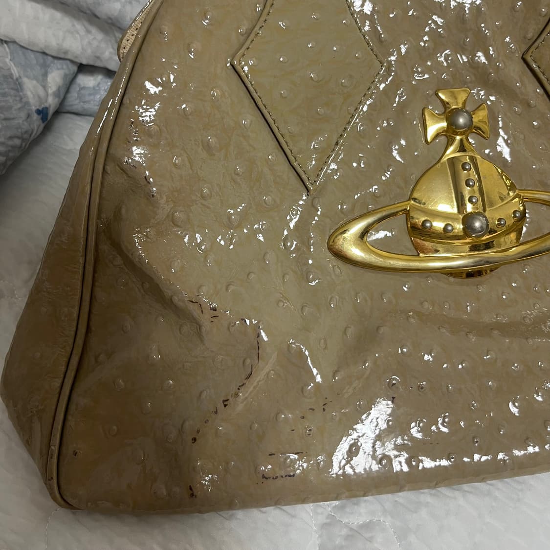 비비안웨스트우드 빈티지 빅 숄더백 아이보리 상품이미지2