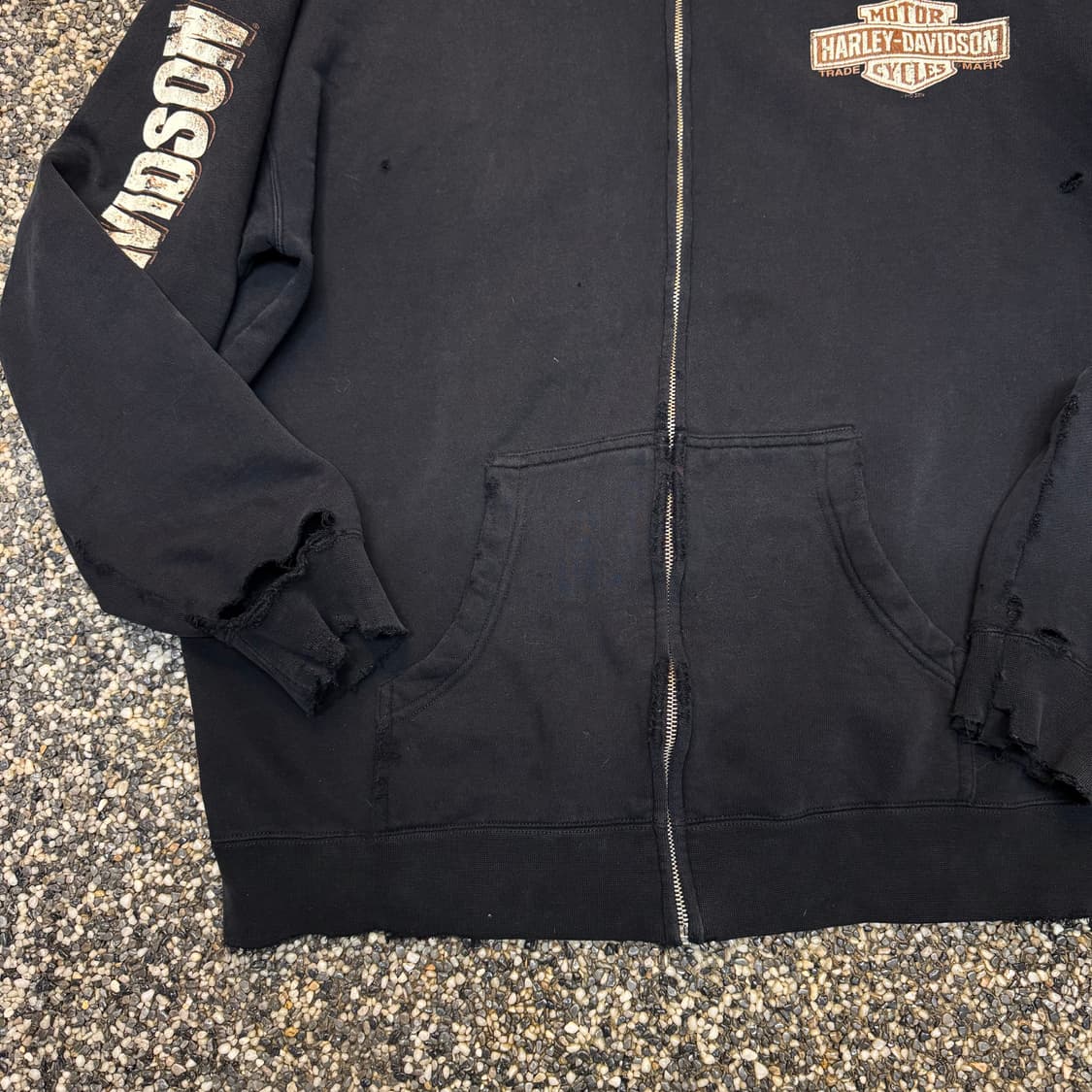 할리데이비슨 블랙힐스 데미지 후드 집업 (XL) 상품이미지7