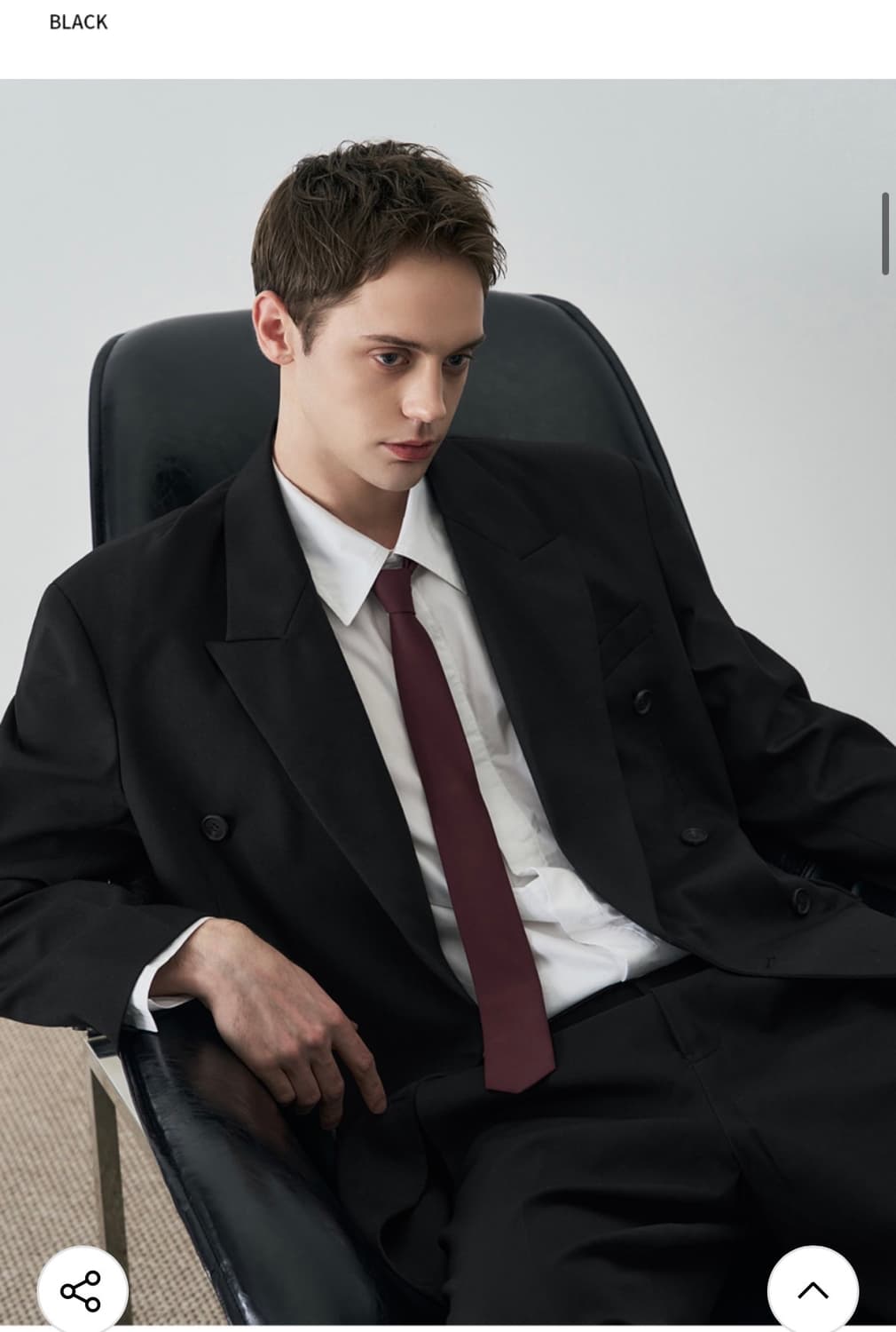 (XL) 드로우핏 도브 울 테일러드 더블 블레이저 [BLACK] 판매 상품이미지3