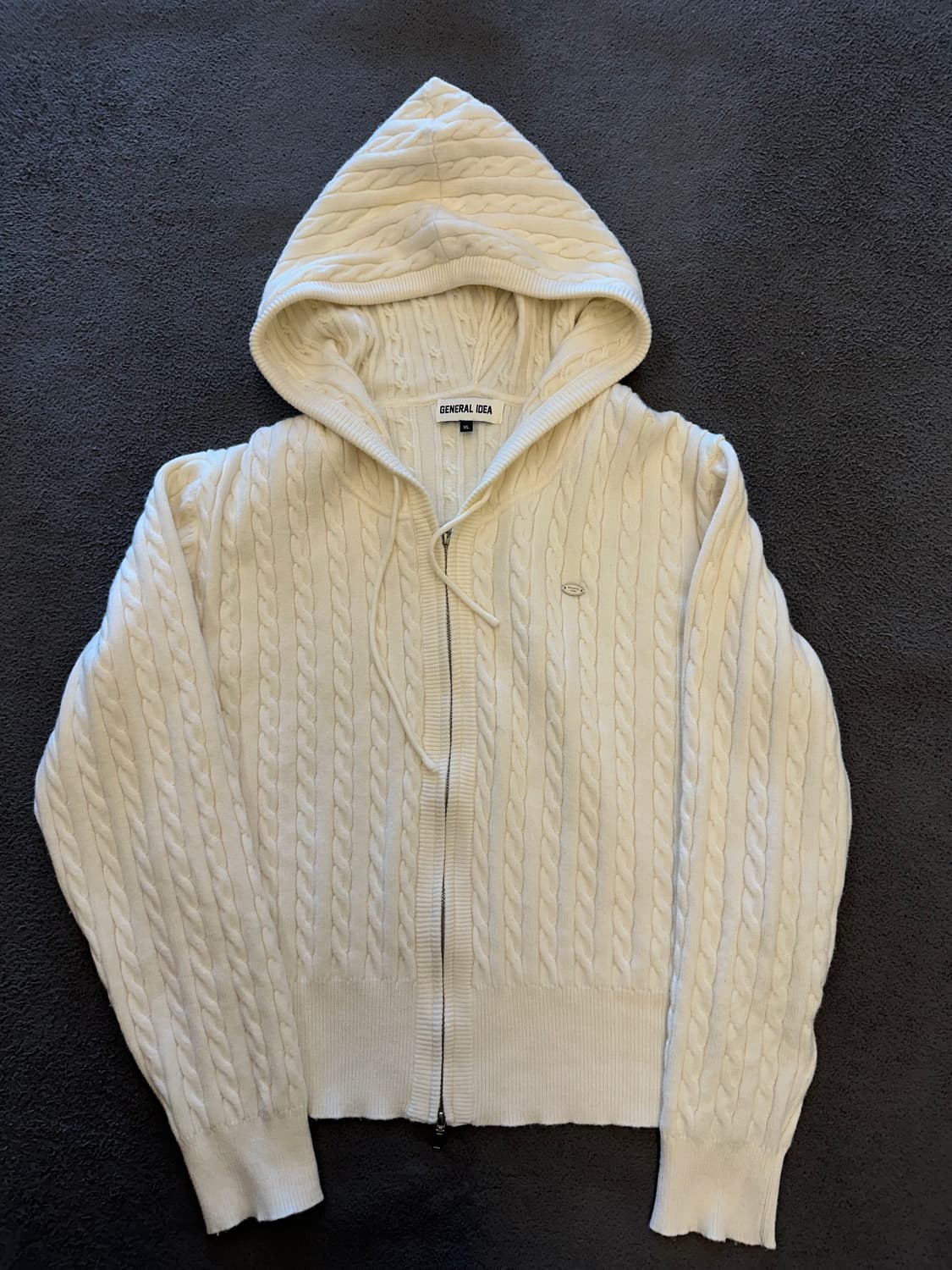 제너럴아이디어 케이블 니트 후드집업 처분  상품이미지1