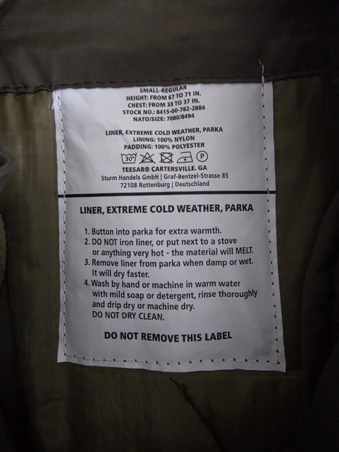 밀텍 m65 피쉬테일 s사이즈 판매합니다 상품이미지2