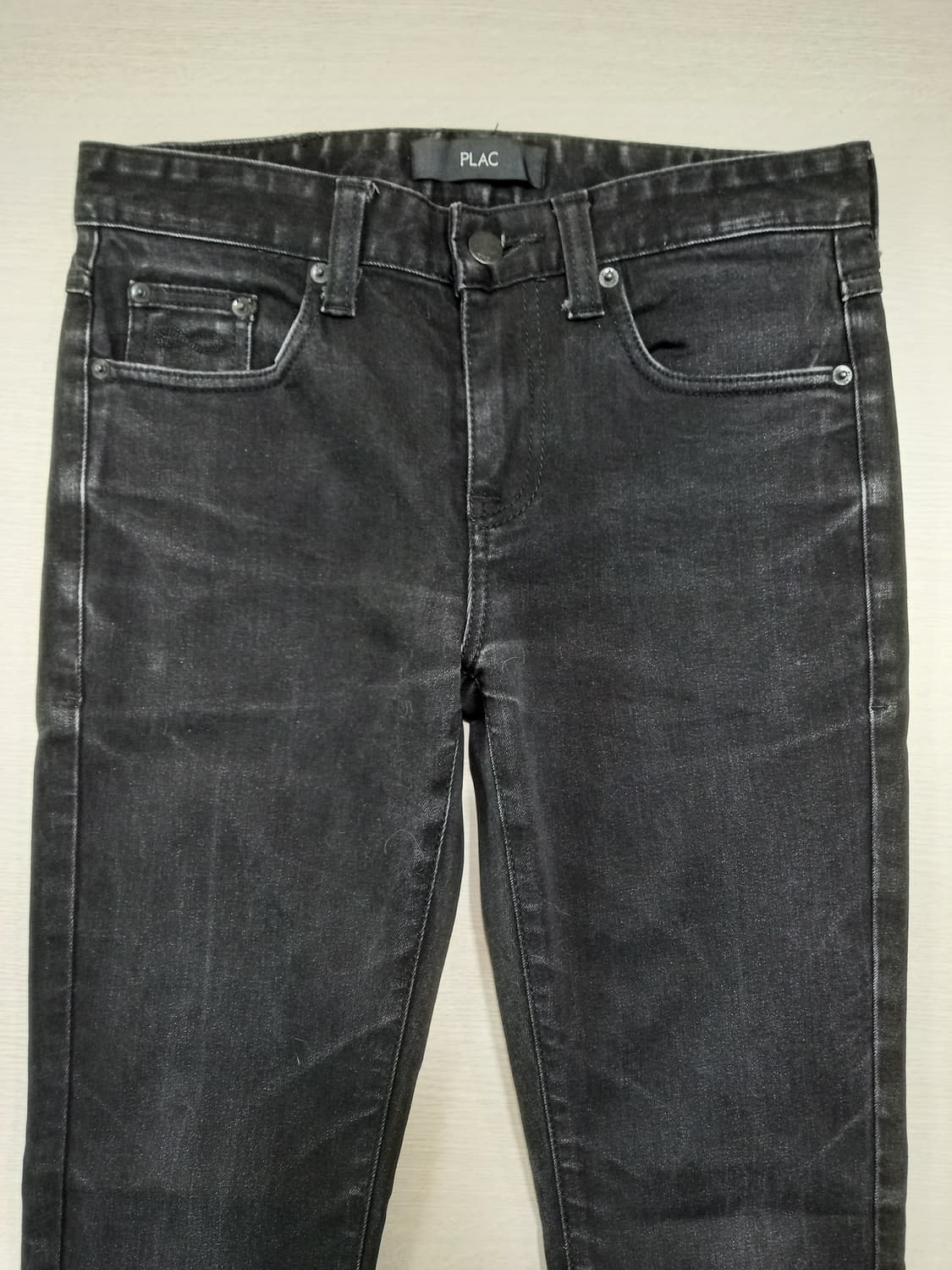 28 PLAC Slender Kor 워싱 스판 슬림일자진 블랙 28-88 상품이미지3