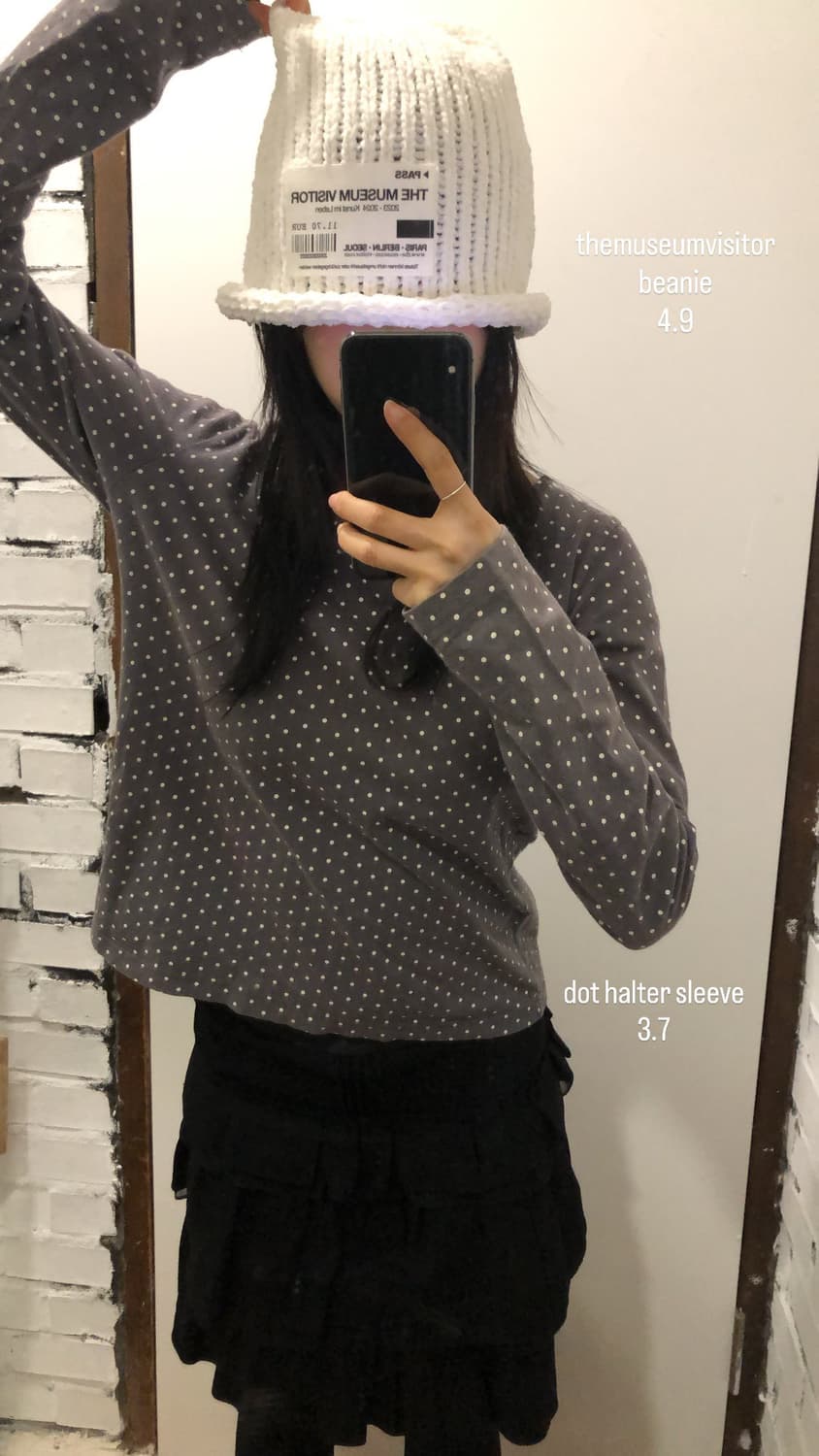 도트 홀터 롱슬리브 상품이미지1