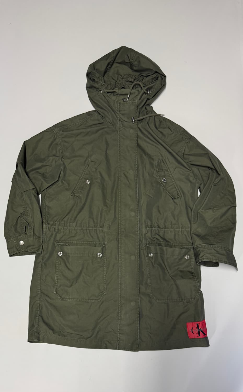 여성 캘빈클라인 미들 스트링 투 웨이 야상 후드 자켓 66이싱 상품이미지1