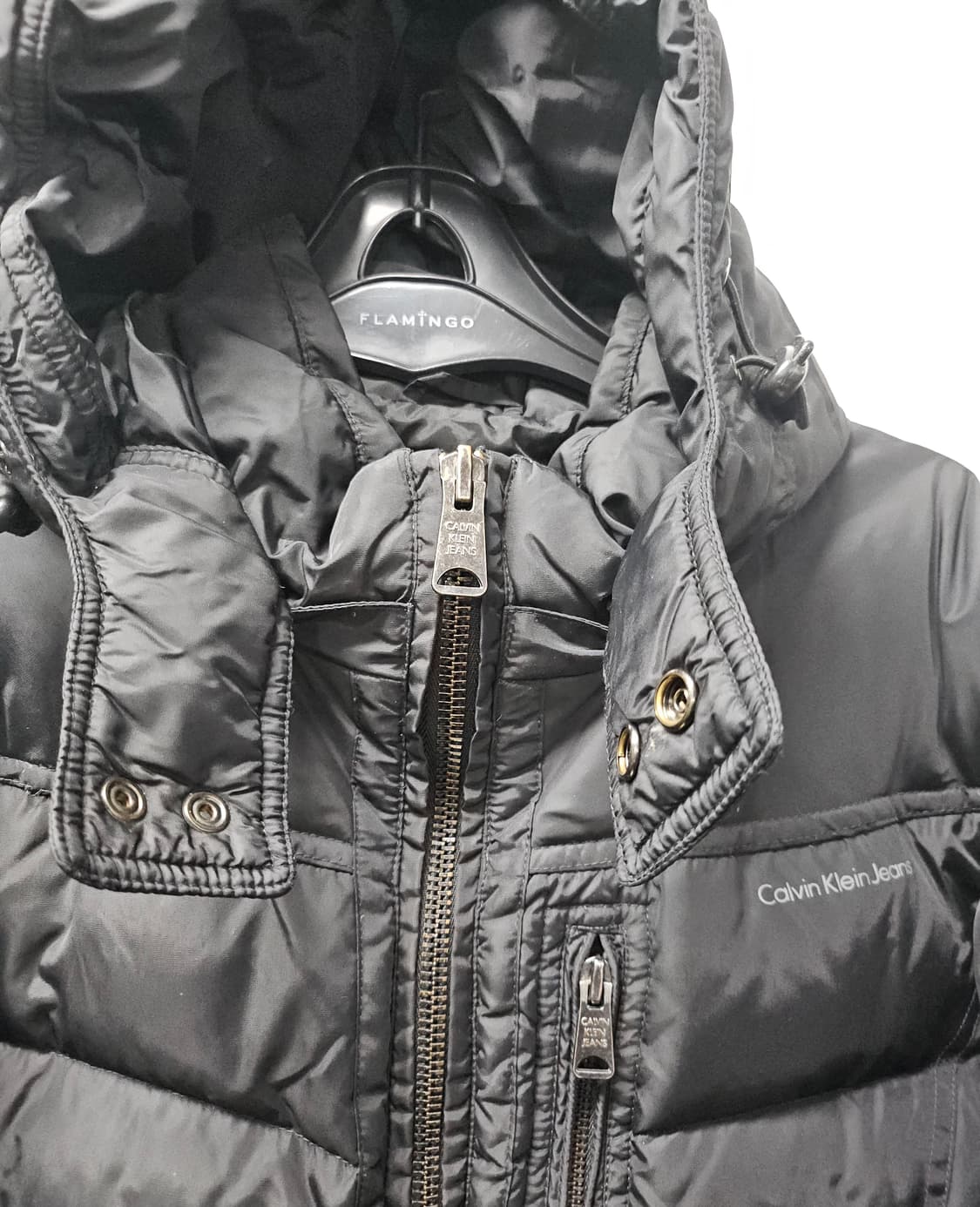 캘빈클라인 블랙 후드 패딩 점퍼 S 상품이미지4