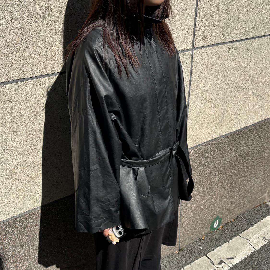 margiela mm6 faux leather wrap jacket 상품이미지1