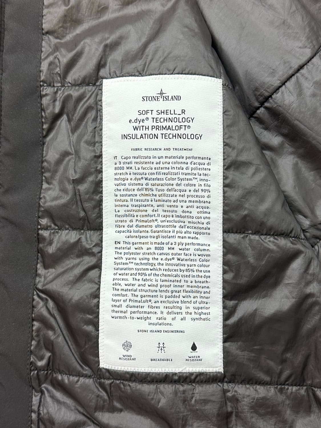 [M] 정품 스톤아일랜드 21FW 프리마로프트 소프트쉘 자켓 블랙 상품이미지6