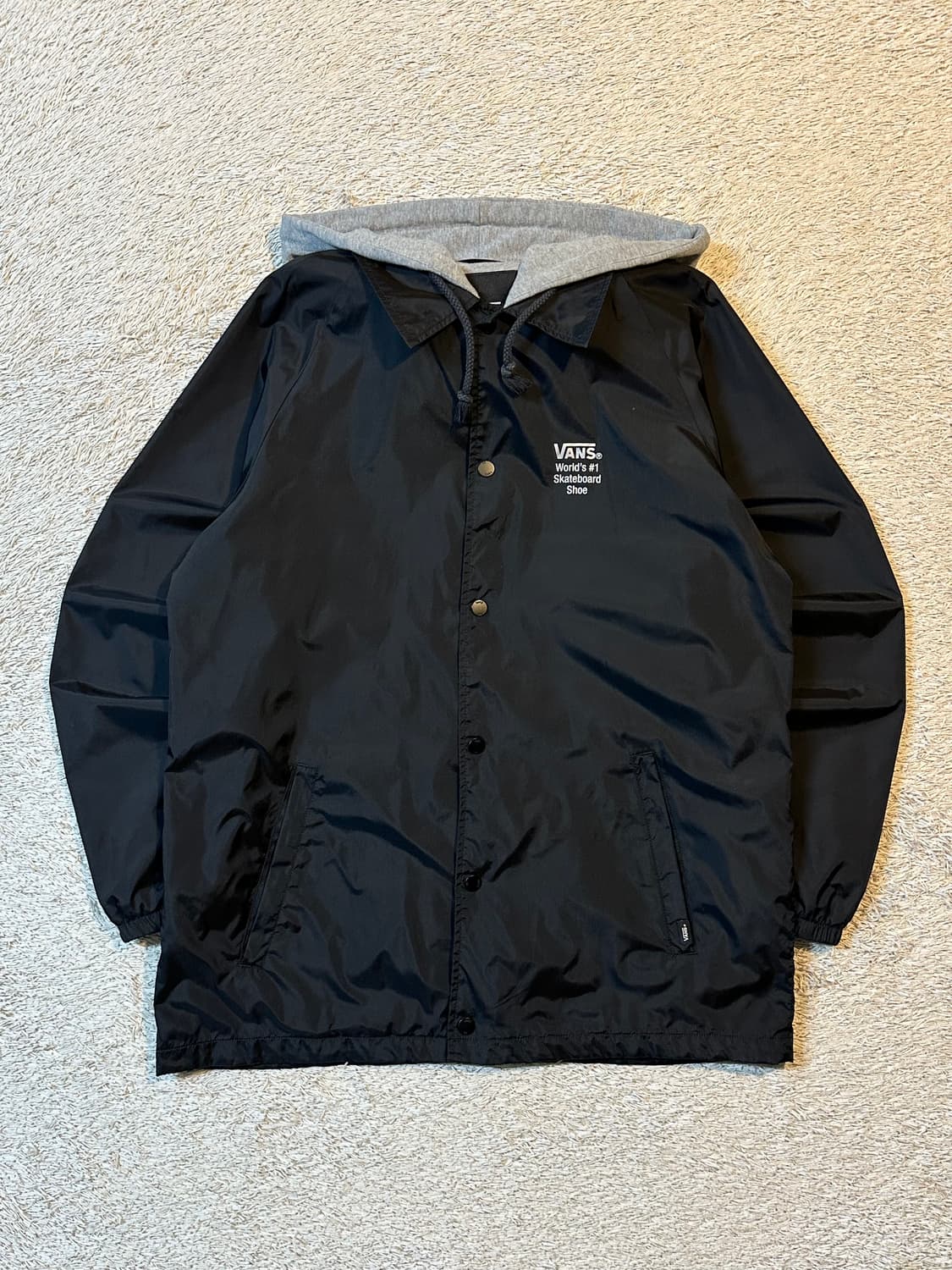 반스 VANS 백로고 후드 코치 자켓 블랙 상품이미지1