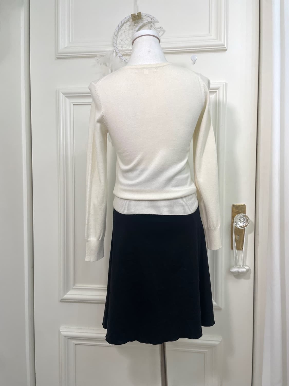 black bow point ruffle midi banding skir 상품이미지8