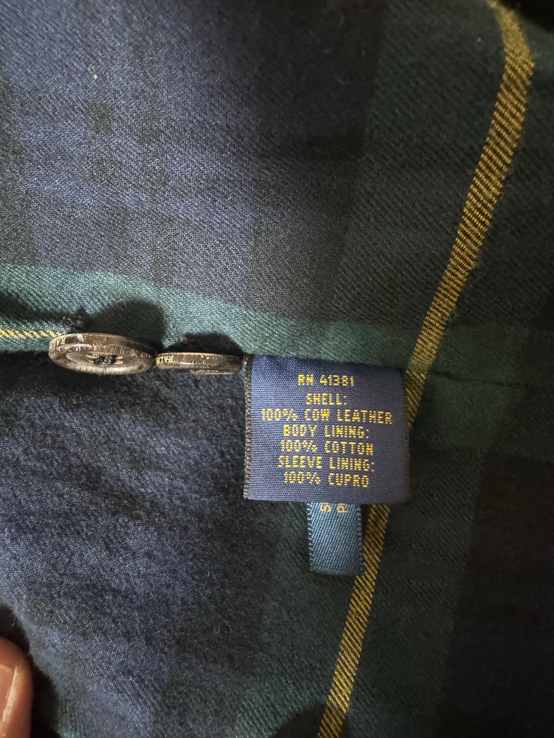 XL 폴로 랄프로렌 카우레더 바라쿠타 블랙 가죽 자켓 상품이미지8