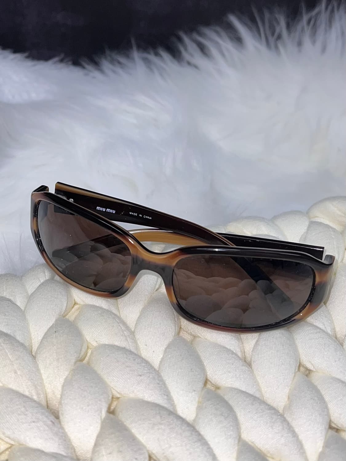 MiuMiu 미우미우 레오파드 브라운 호피 슬림 프레임 선글라스 상품이미지1