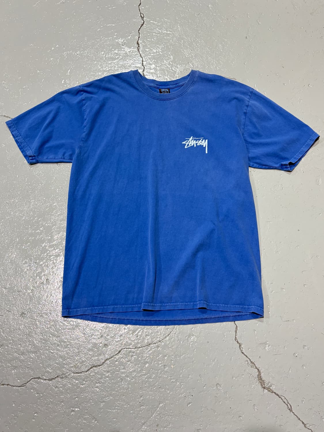 스투시(Stussy)스케이트 파시 피그먼트 다이드 블루 반팔 상품이미지3