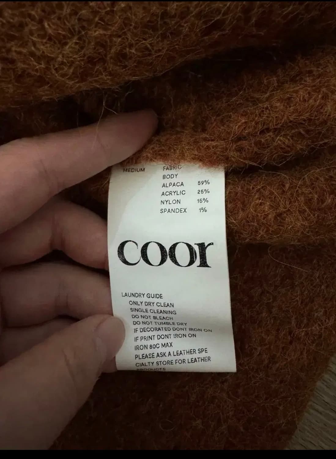 쿠어 헤어리 소프트 알파카 가디건(브릭) M 상품이미지3