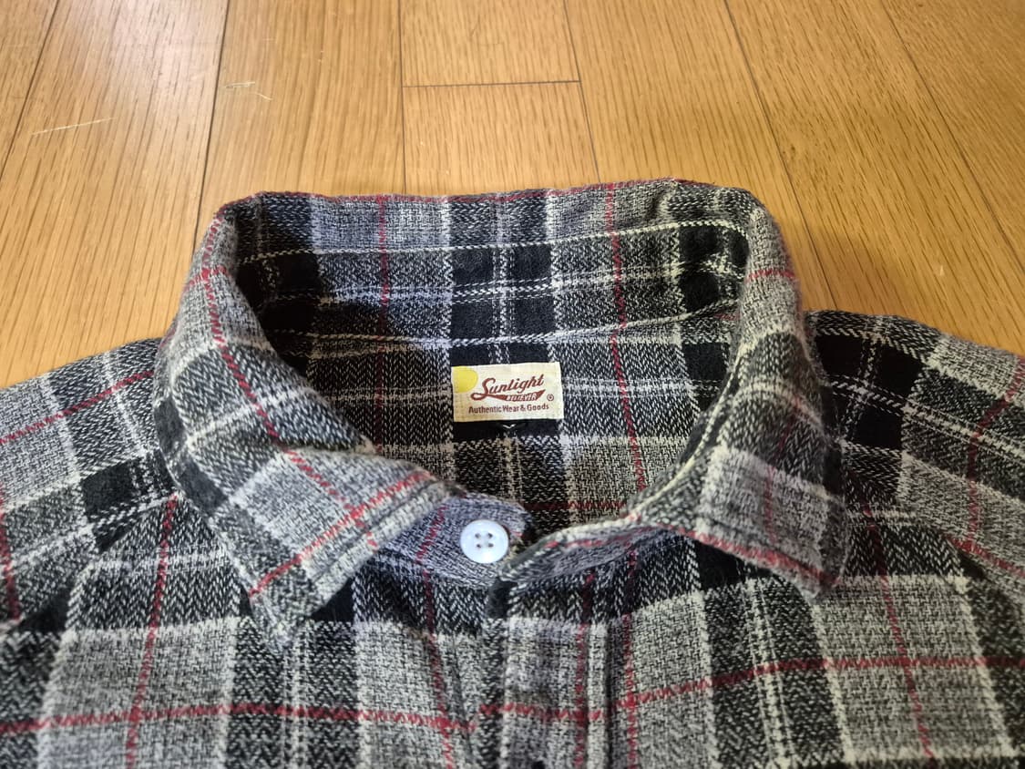 일본 Sunlight Believer 헤링본 패턴 코튼셔츠 상품이미지3