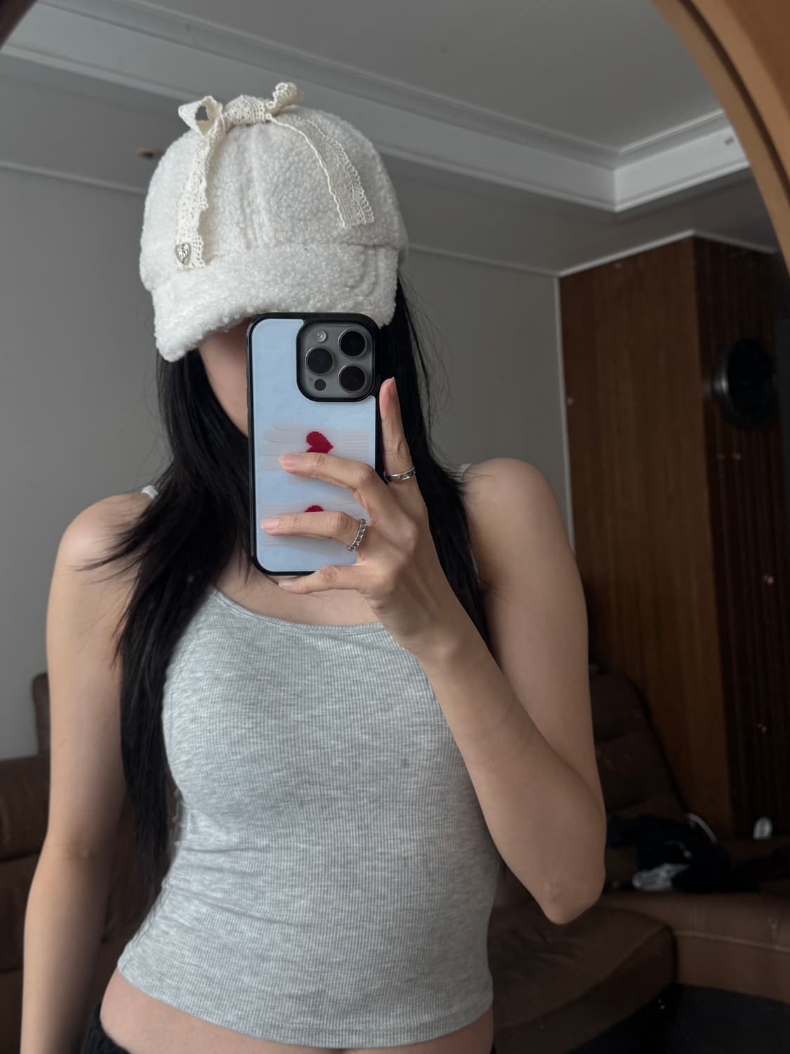 뽀글이 리본 볼캡 상품이미지2