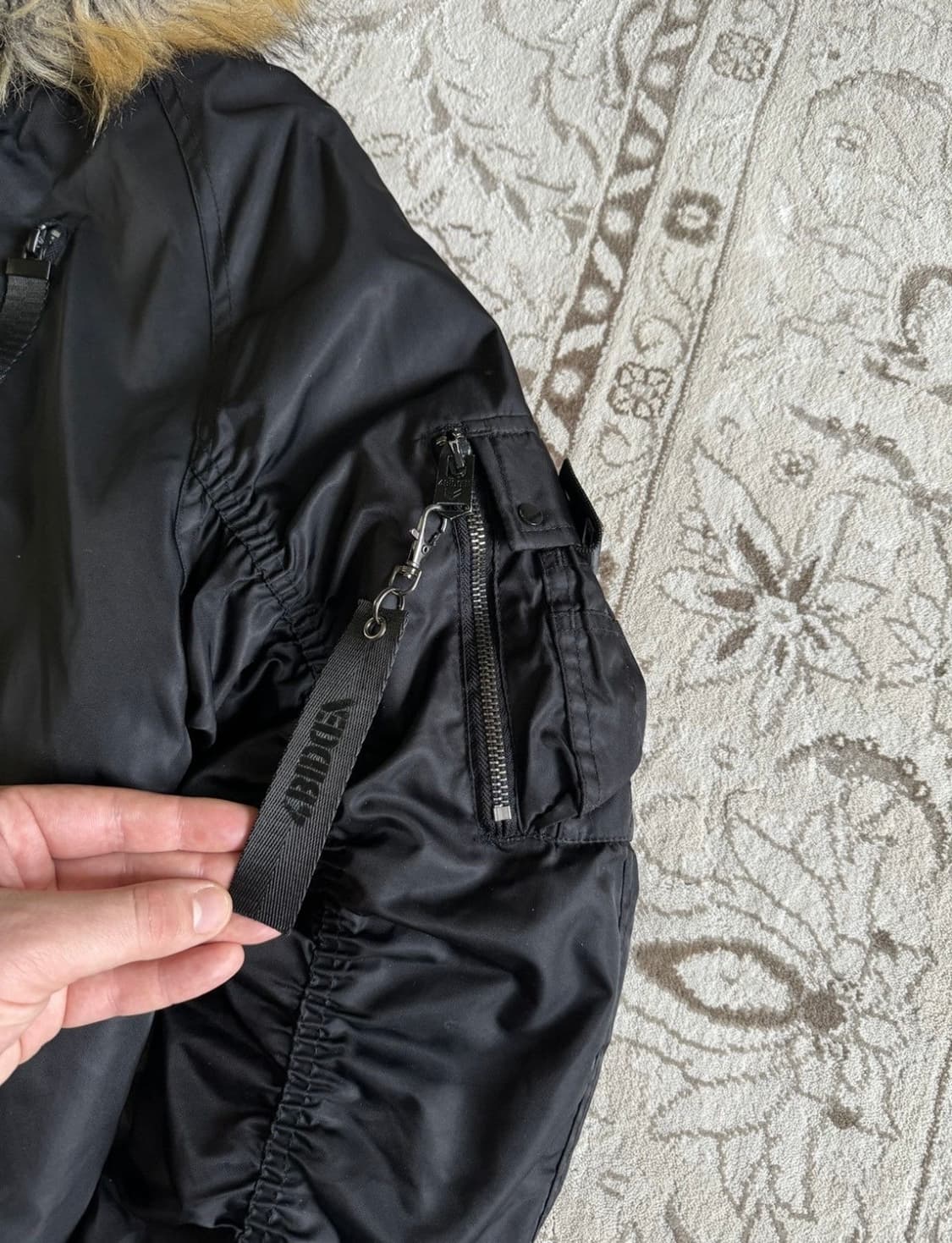 퍼 후드 봄버 자켓 상품이미지4