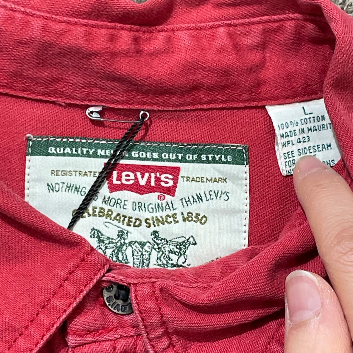 (L) 90s Levi's 리바이스 코튼 워크 셔츠 상품이미지4