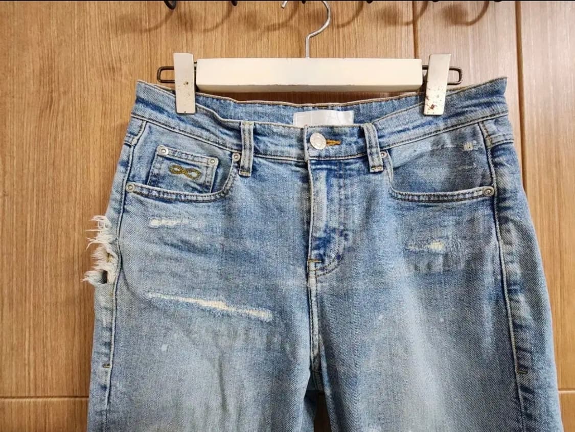 (29)플랙 데미지 데님 팬츠 청바지 상품이미지2