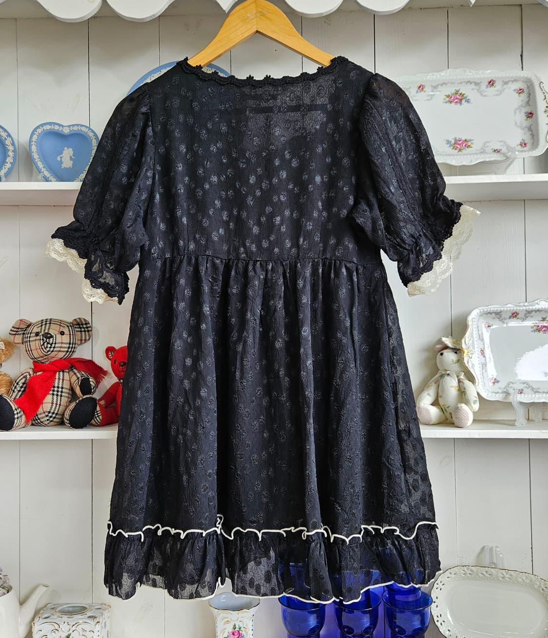 axes femme(엑시즈팜) 블랙 레이스 돌리 원피스 상품이미지5