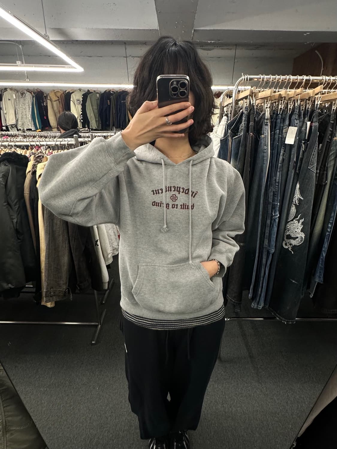 OS)인디펜던트 빈티지 프린팅 후디 상품이미지1