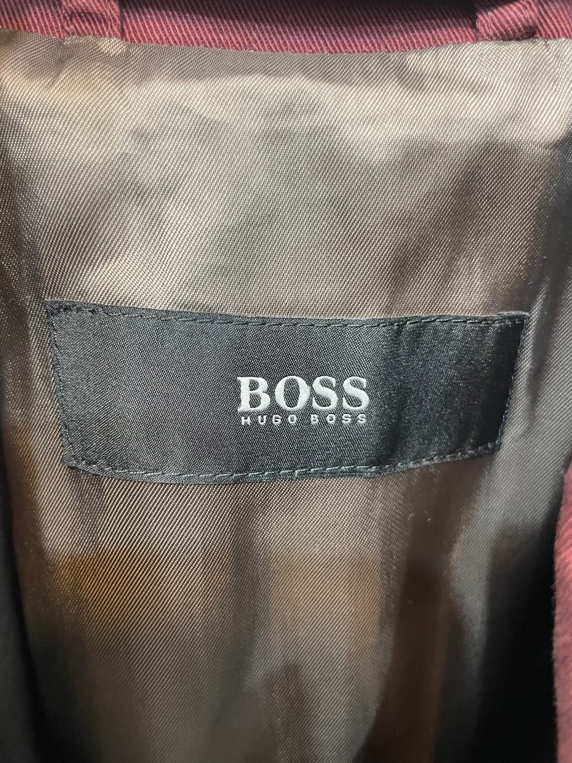 휴고 보스 버건디 색상 트렌치코트 상품이미지7