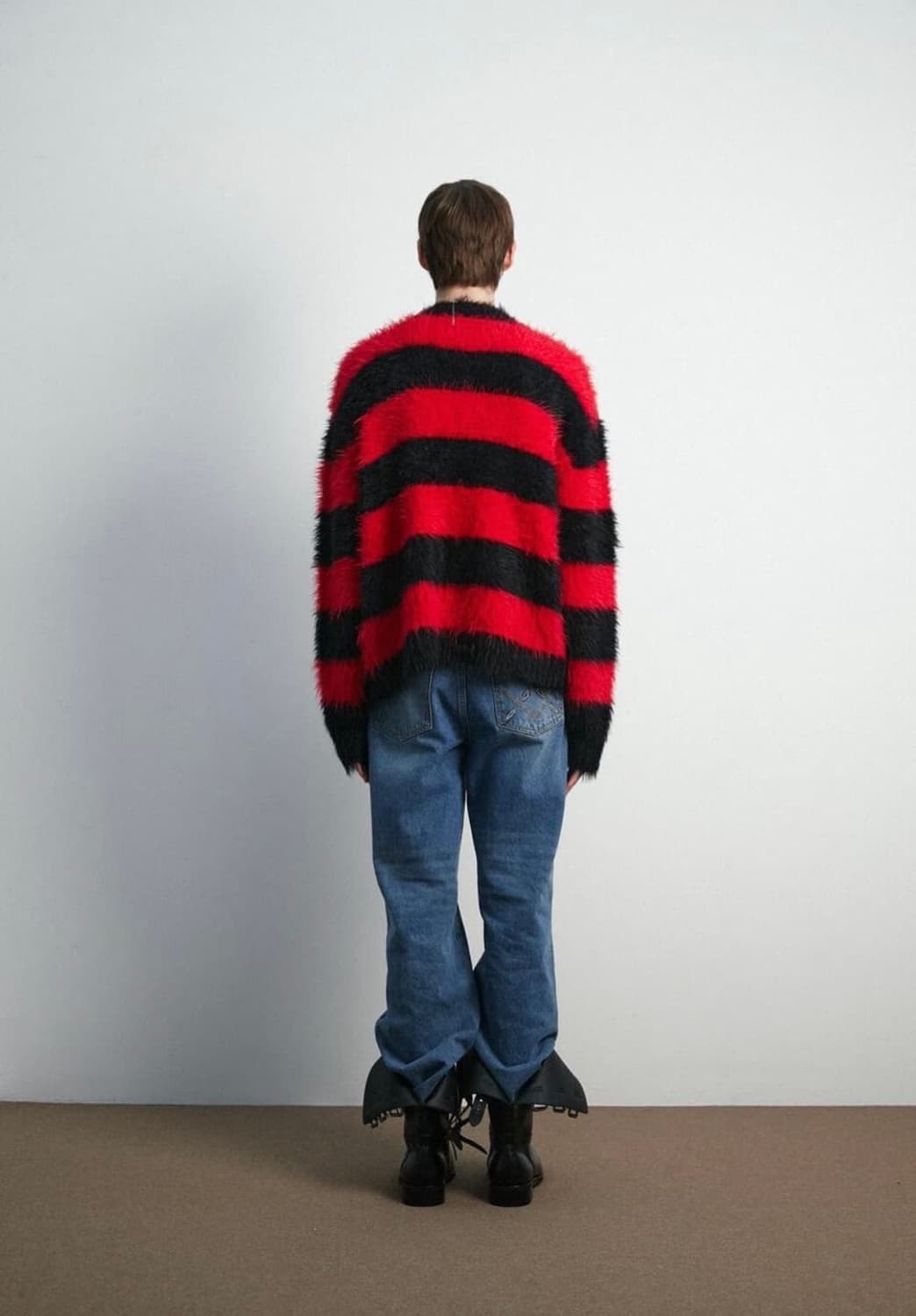 문선 헤어리 스트라이프 가디건 상품이미지2