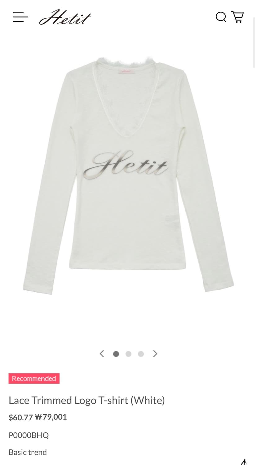 Hetit Trimmed Logo T-shirt 헤티 롱슬리브 티셔츠 상품이미지1