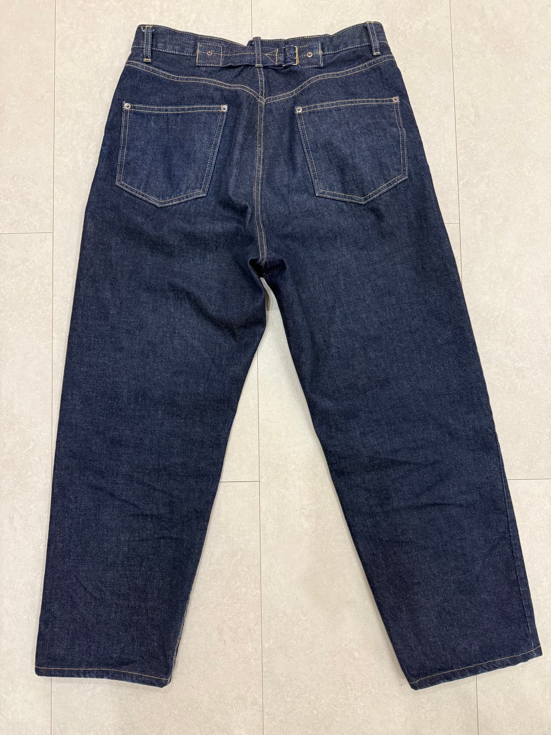 아워셀브스 와이드 테이퍼드 데님 원워시 인디고 1사이즈 상품이미지3