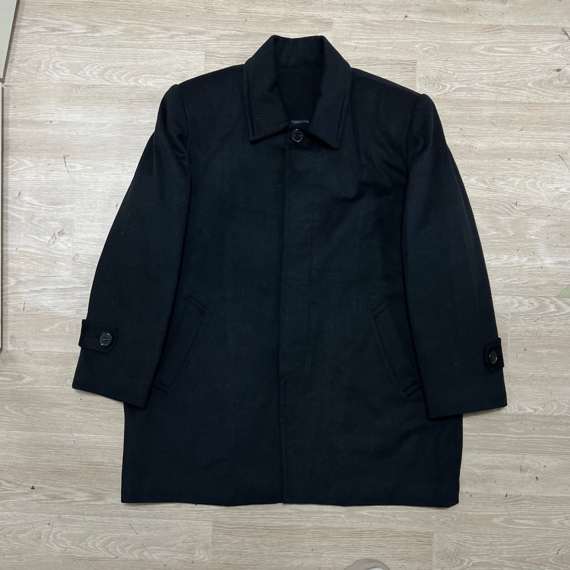 입생로랑 캐시미어 싱글 발마칸 코트 [블랙] L/100 상품이미지1