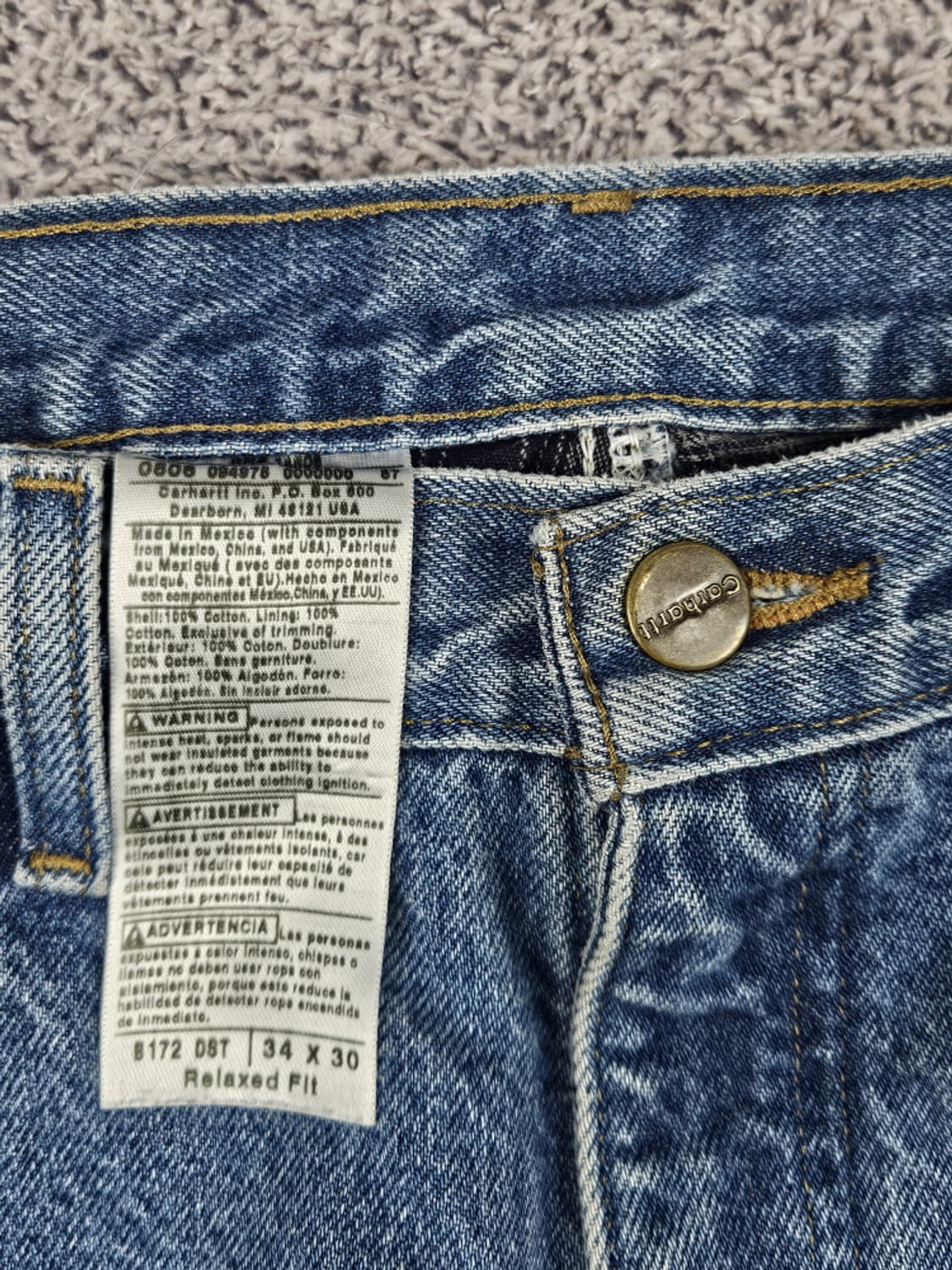 칼하트 헤비 플란넬 데님 워크 팬츠 ( 34 X 30 ) / 10375 상품이미지8