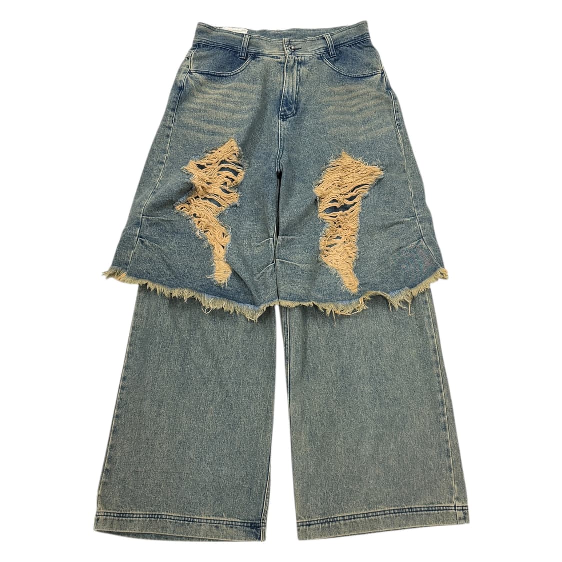 BLR 비엘알 디스트로이드 빈티지 더블 데님 팬츠 바지 L 상품이미지1