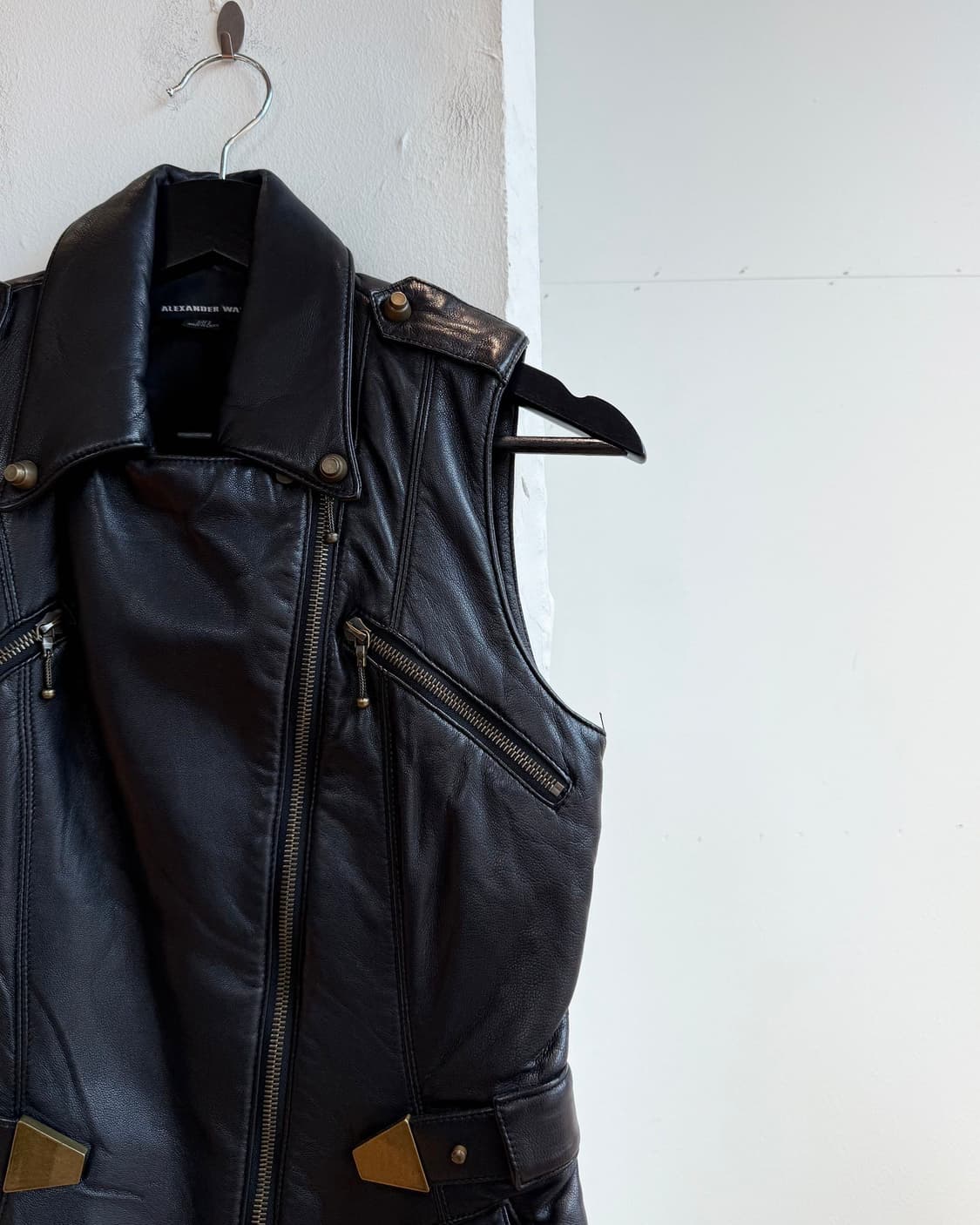 알렉산더 왕 블랙 쉽스킨 베스트 라이더 자켓  상품이미지5