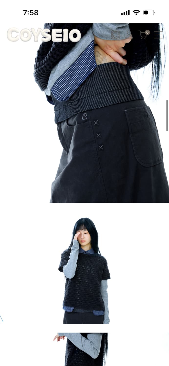 코이세이오 새제품 WAIST PANEL SKIRT CHARCOAL 상품이미지2