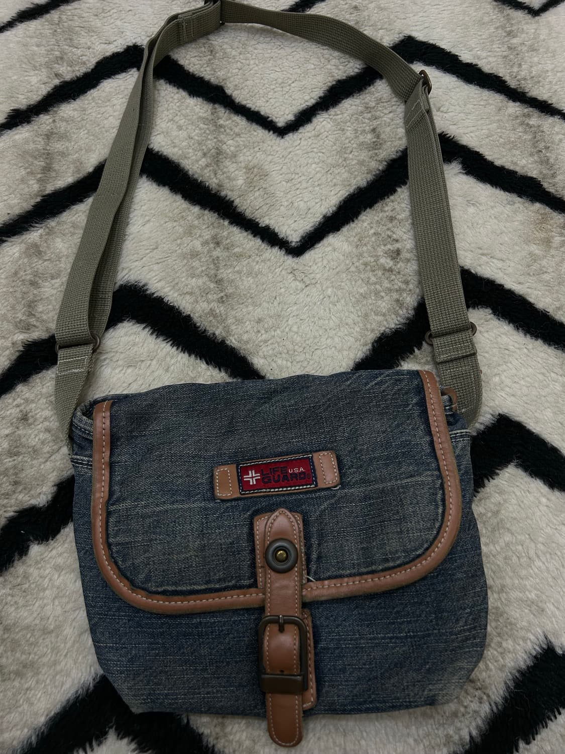 라이프가드 빈티지 데님 미니 크로스백 상품이미지1