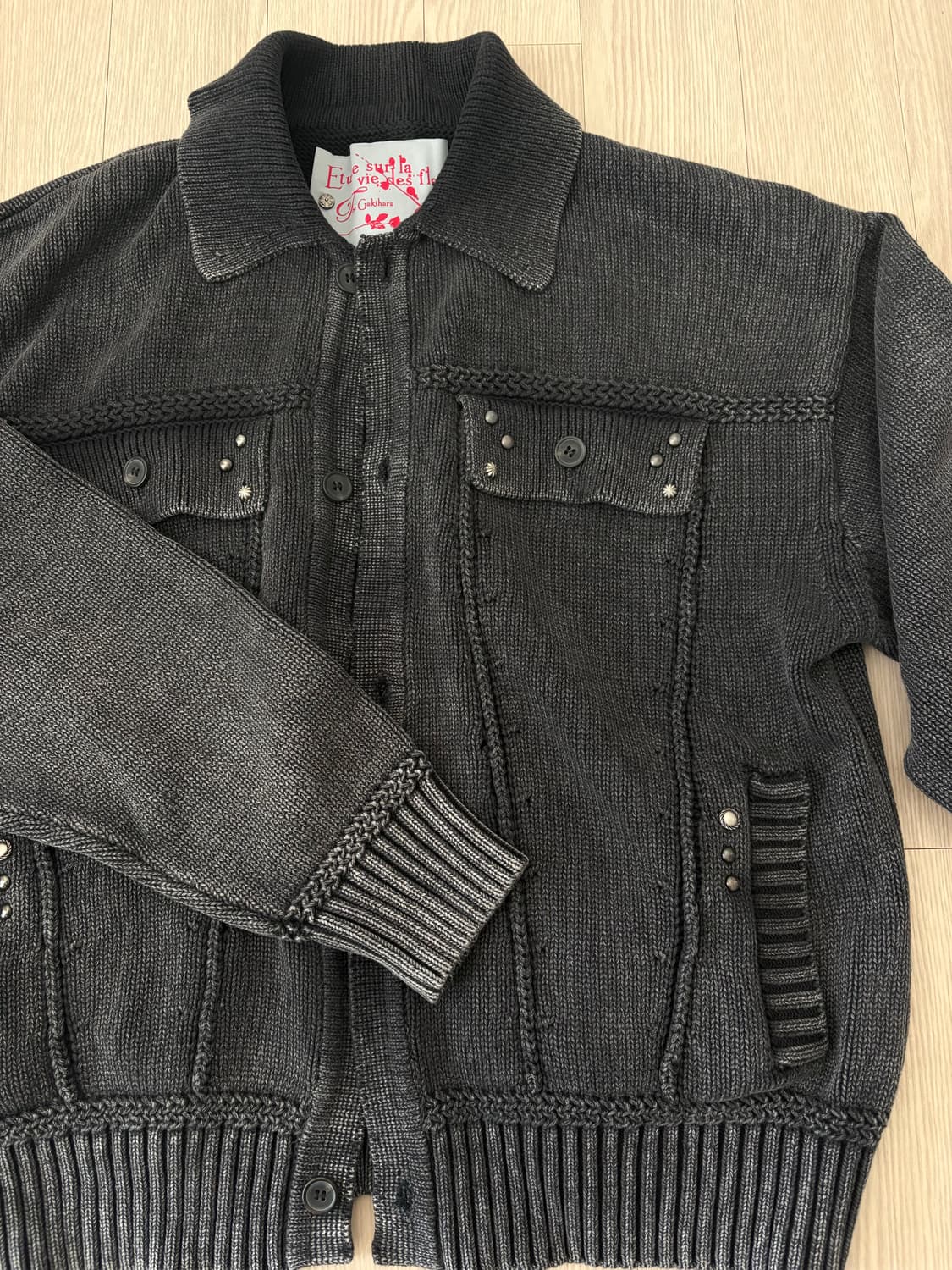 Gakihara Cardigan Knitted (charcol) 상품이미지2