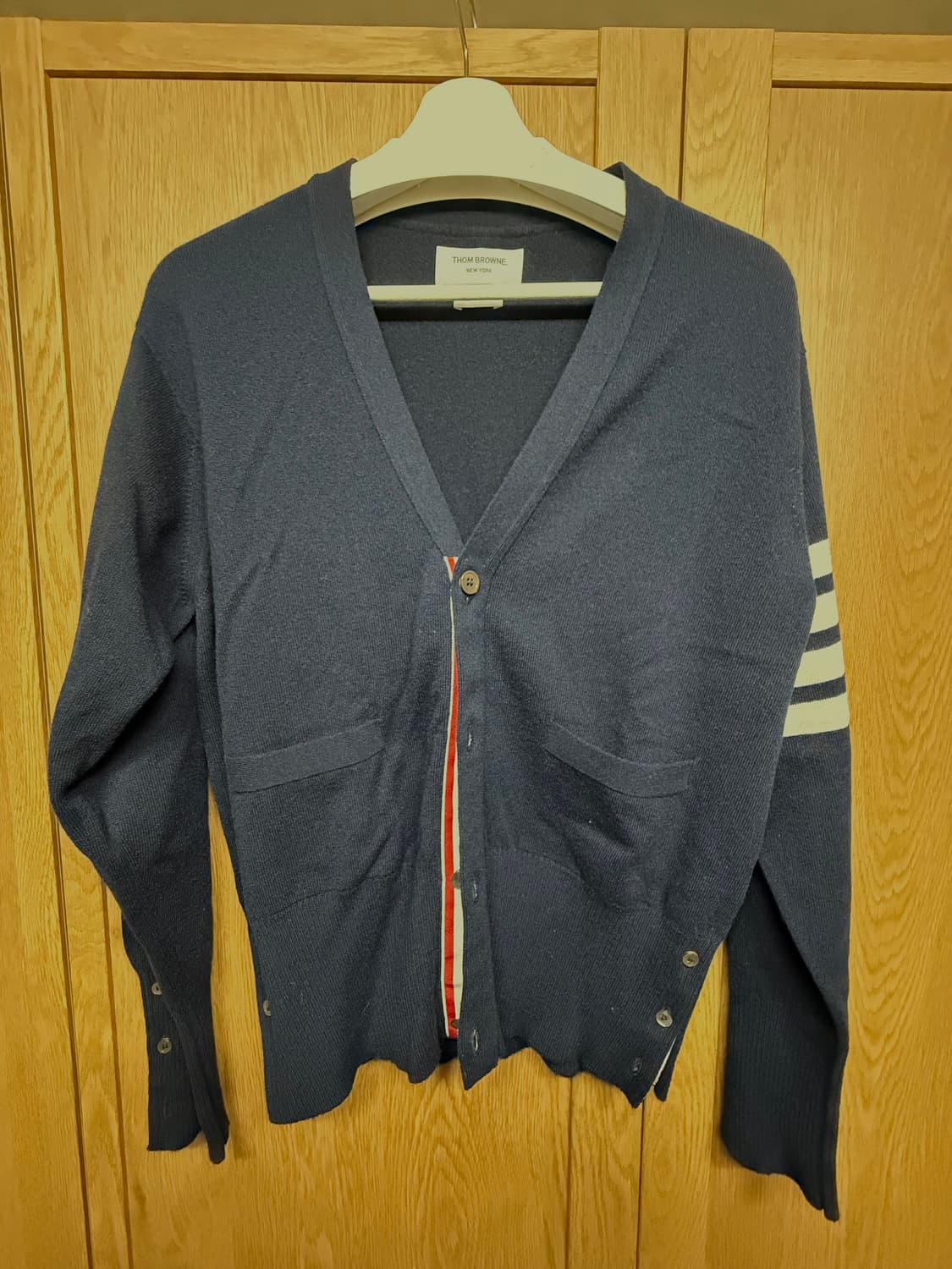 [5] 톰브라운 캐시미어 사선 가디건 네이비/ 새제품 상품이미지1