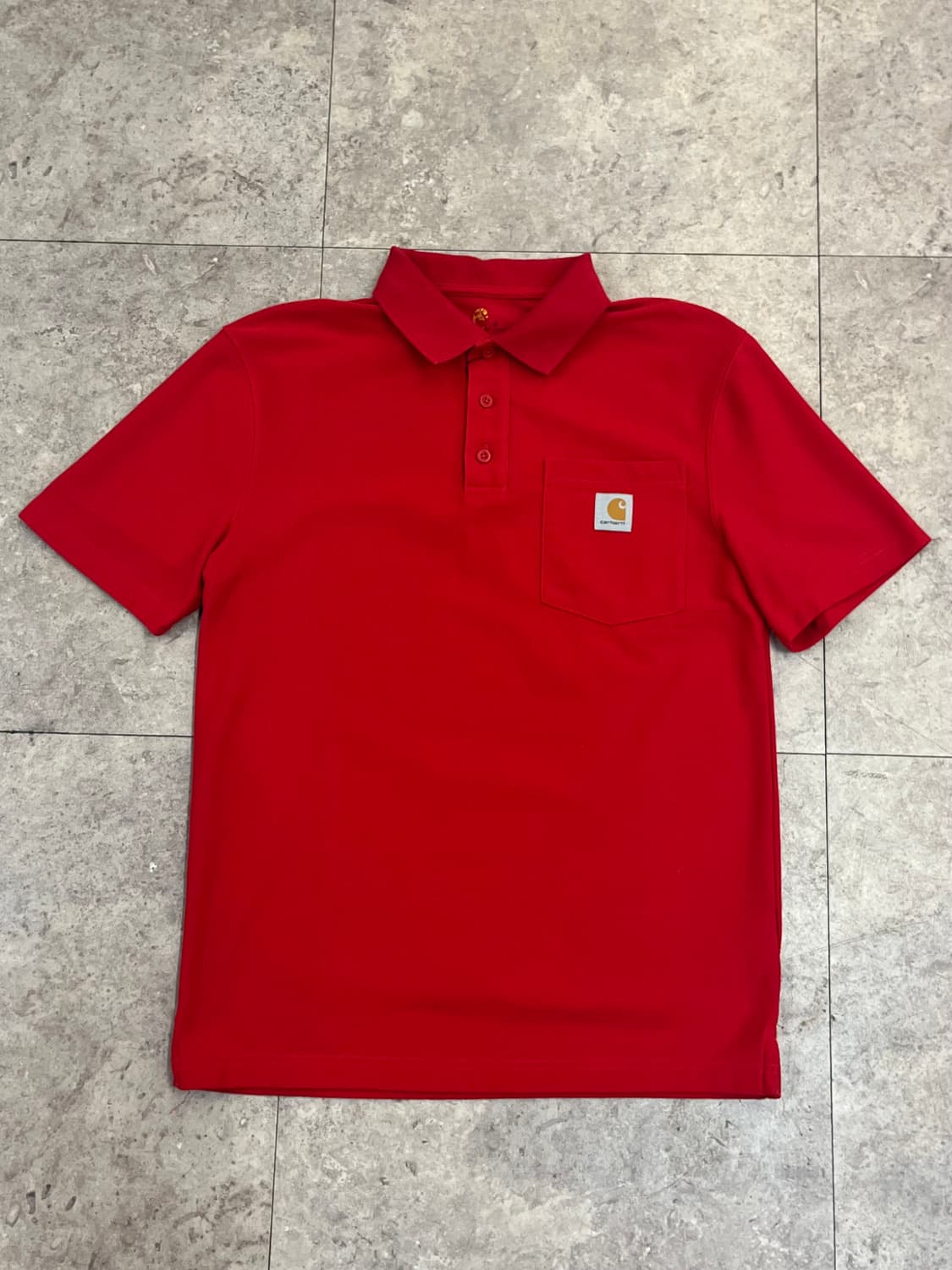 칼하트 포켓 반팔 카라티 레드 S #csz3399 상품이미지4