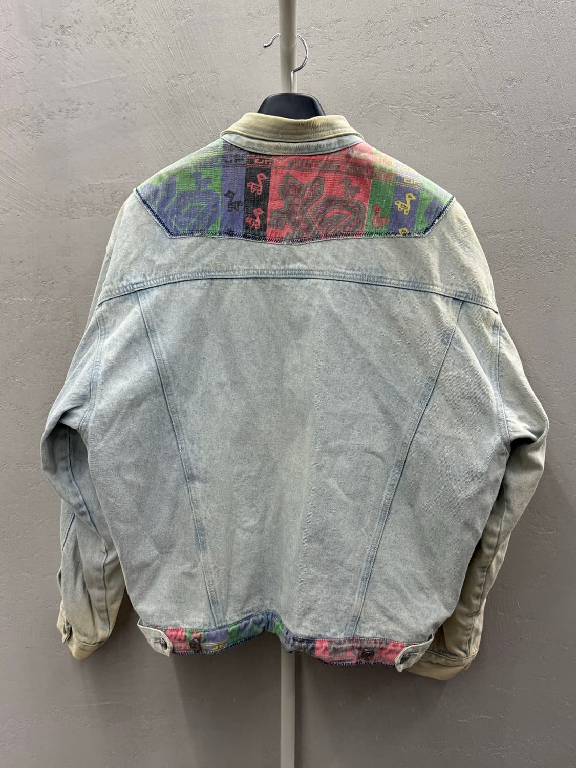 Zip Code 아트 패치 커스텀 데님 트러커 자켓 L 상품이미지5