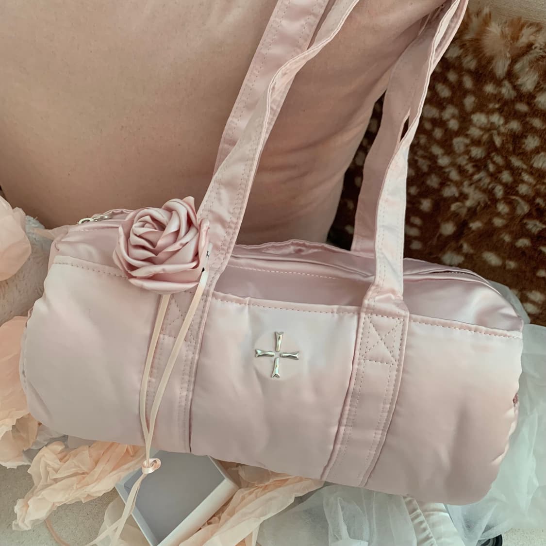 새상품 카하라 발레리나 백 발레 가방 블러쉬 핑크 + 새틴 로즈 set 상품이미지4