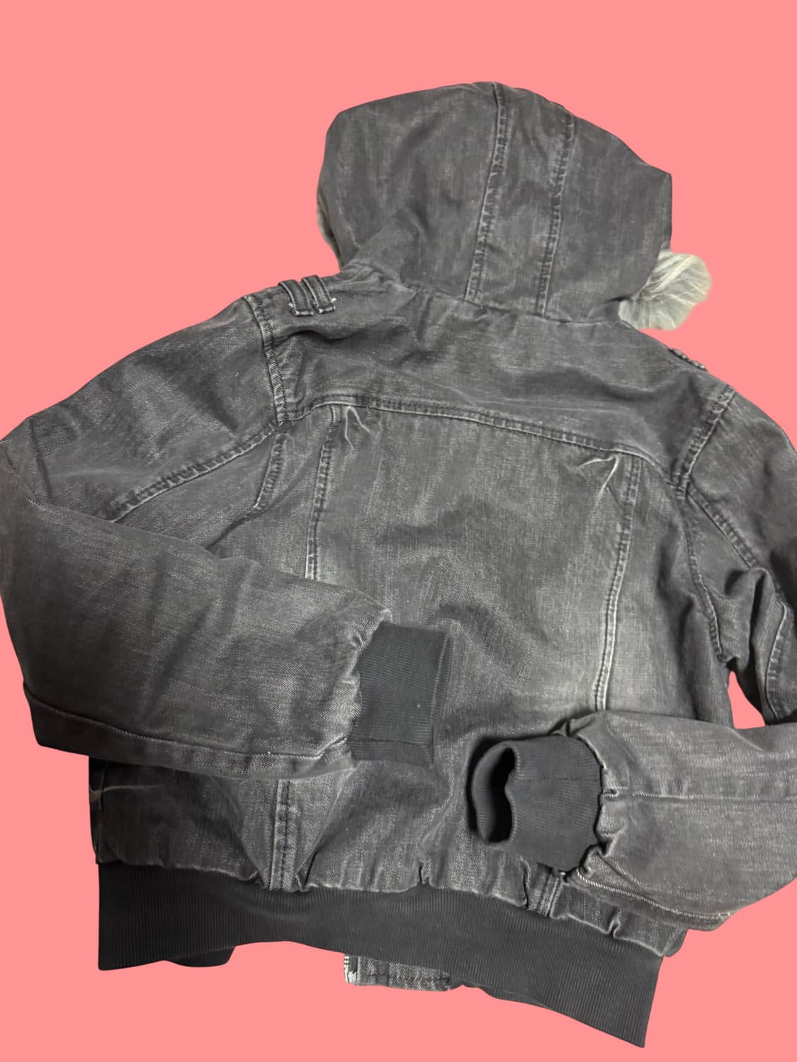 호피 퍼후드 데님 자켓 상품이미지2