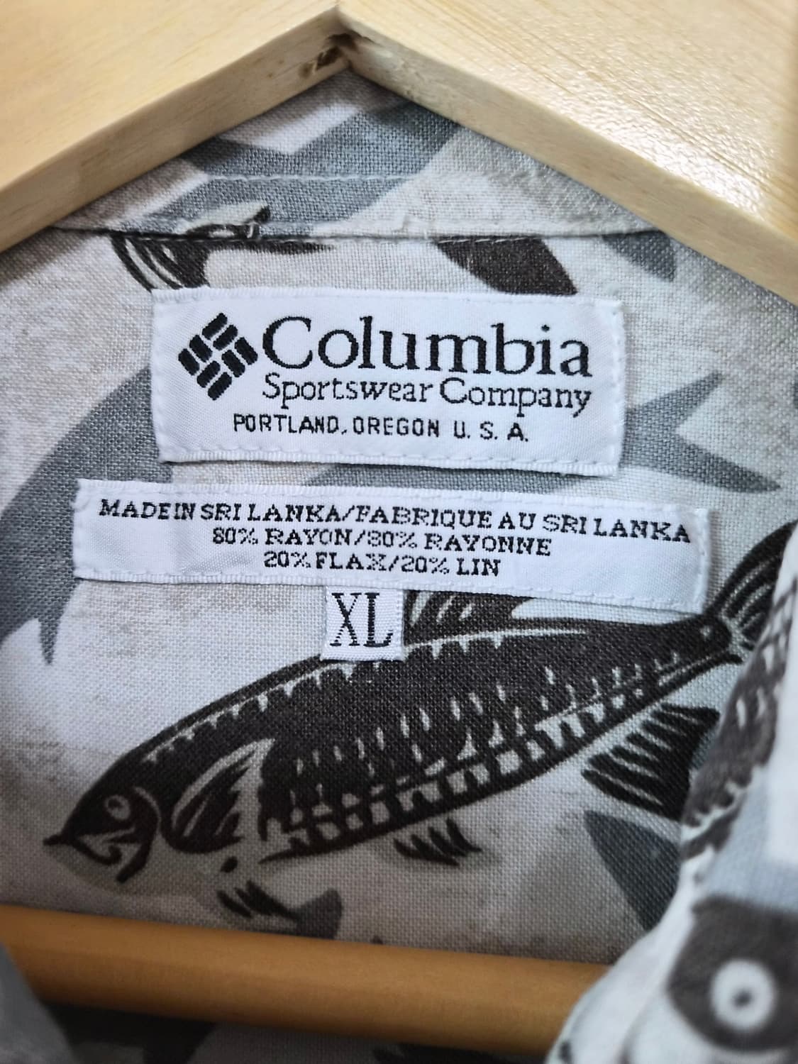 콜롬비아Columbia 하와이안 피시패턴 반팔 셔츠 XL - S431 상품이미지4