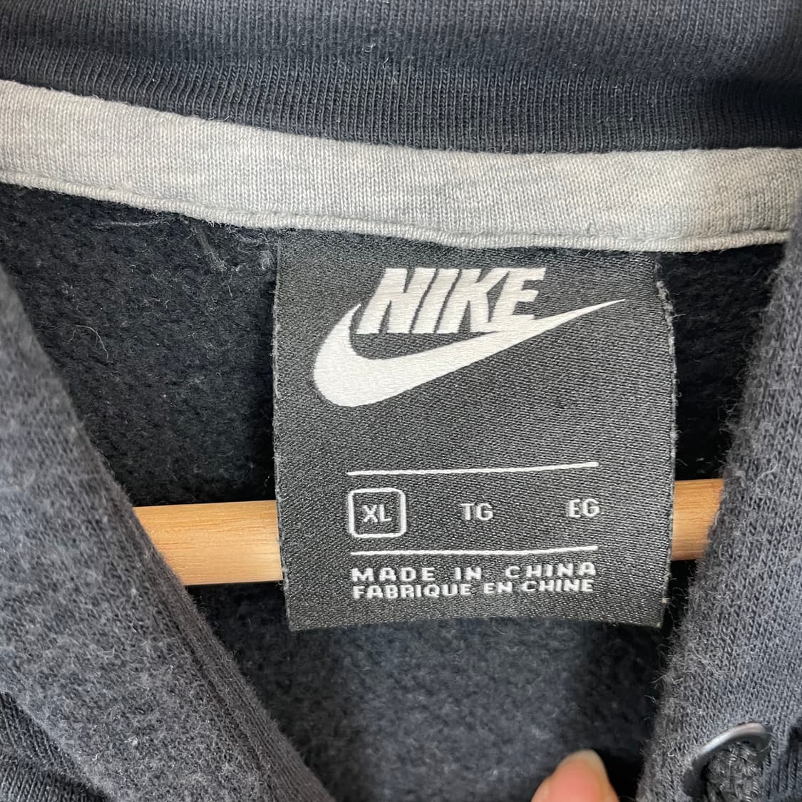 나이키 블랙 로고프린팅 기모 후드티 상품이미지4