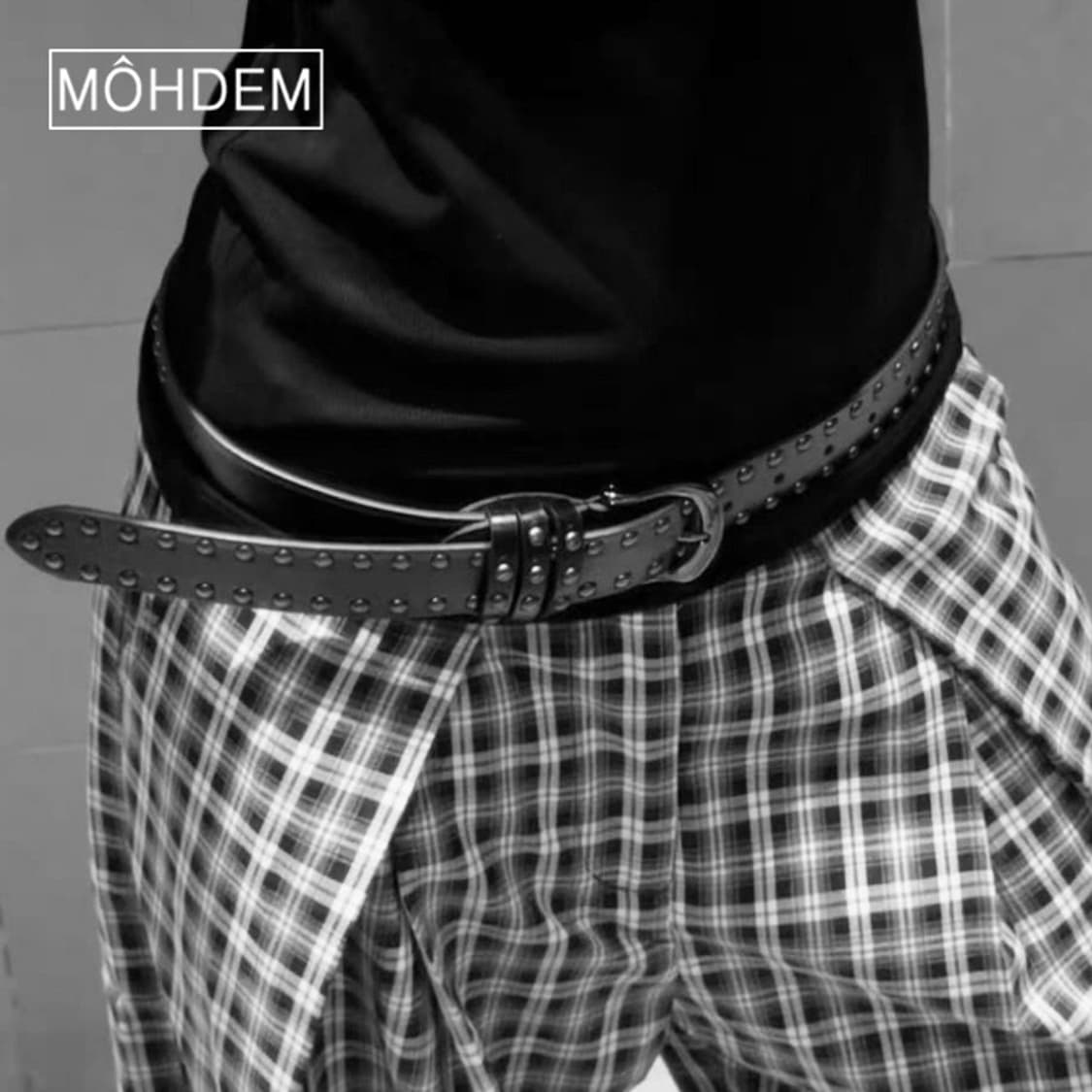 [Unisex]찡 스터드 웨스턴 가죽 벨트 상품이미지1