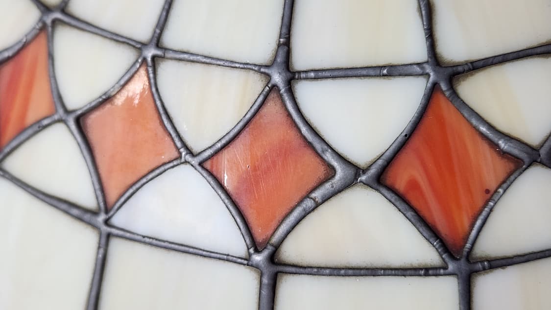 엔틱 스테인드글라스 펜던트 조명(대형, 오팔레센트, 황동주물, 노네임) 상품이미지4