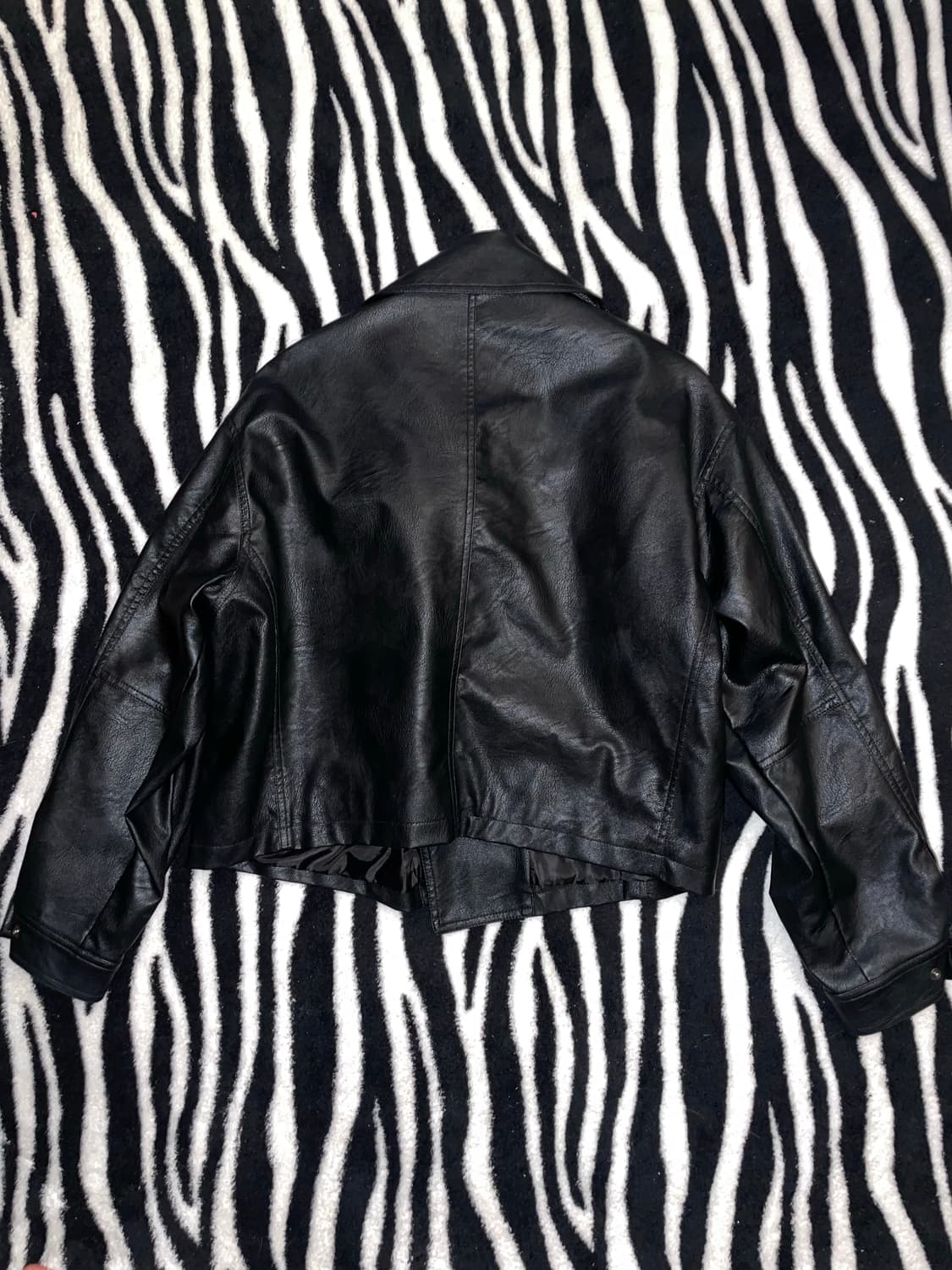 블랙 레더 자켓 상품이미지2